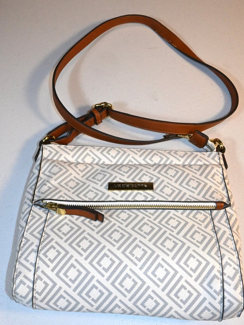 Liz Claiborne LC Penny Crossbody Handbag, Adjustable Shoulder Strap, Logo Clean